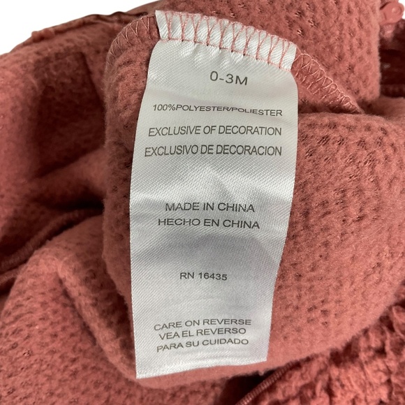 Tahari Baby Fleece Sherpa Hooded Bunting Suit 0-3M Pink Rose Zip Front - Picture 6 of 8